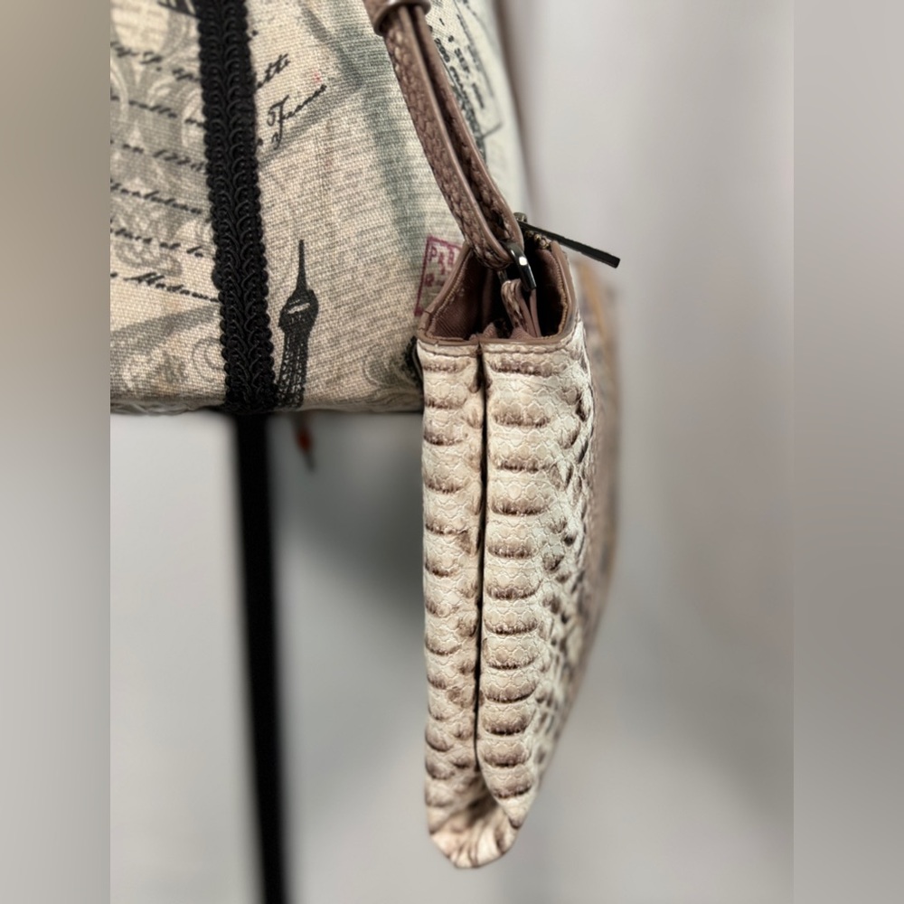 A New Day Faux Snakeskin Crossbody Bag | Brown & Tan | Adj Strap - Picture 9 of 13